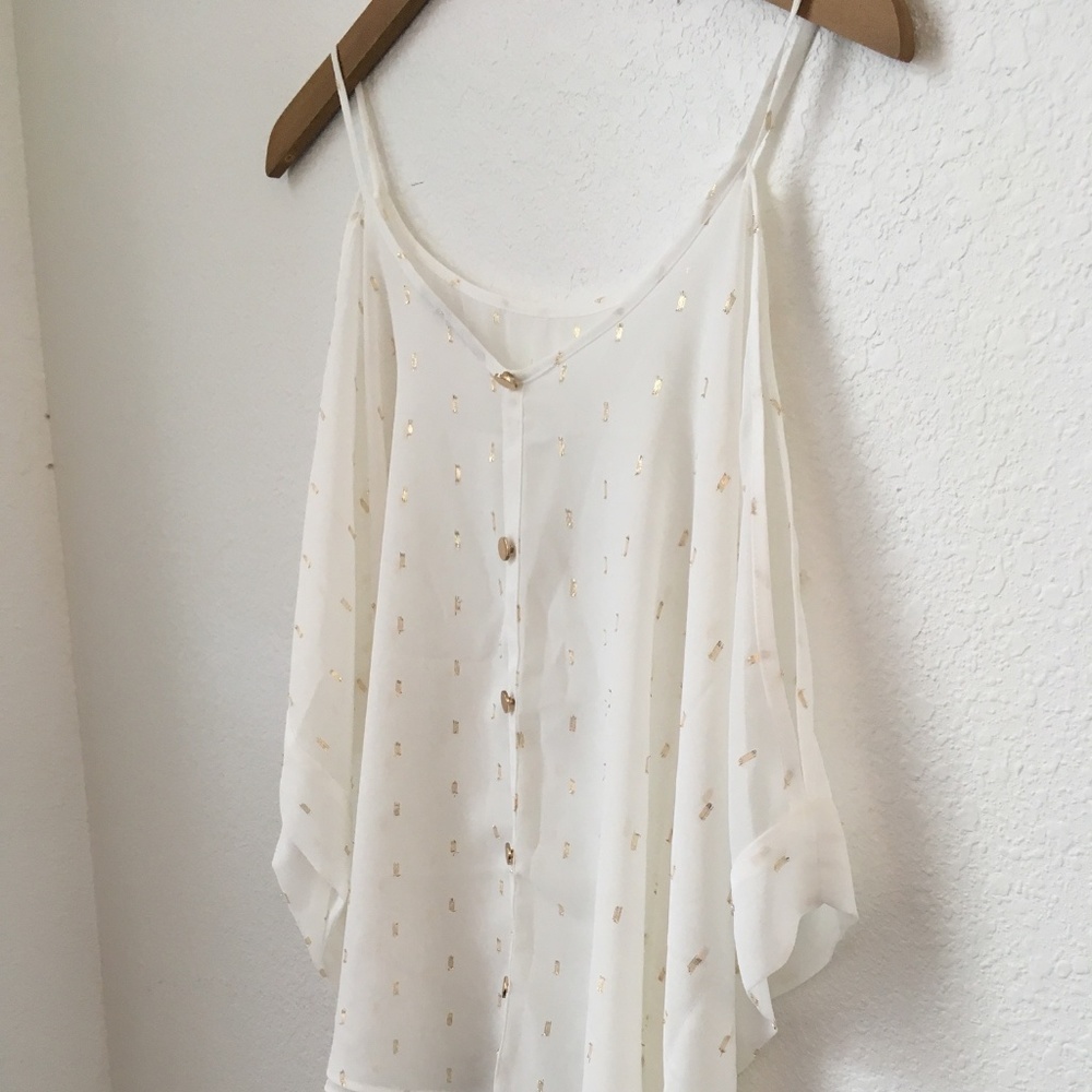 Silky Cold Shoulder Blouse